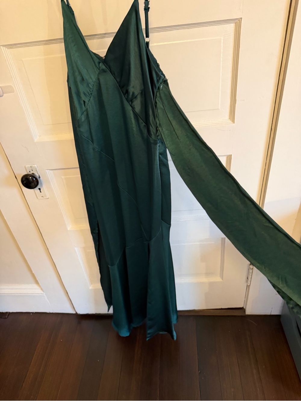 Dress Forum Emerald Green Satin Maxi Slip Dress